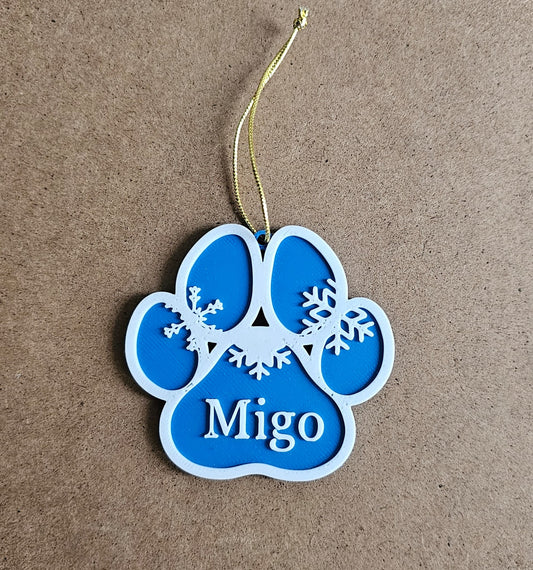 Ornament Personalizat Lăbuță Câine/Pisică de Crăciun - Decor Brad Nume Animale