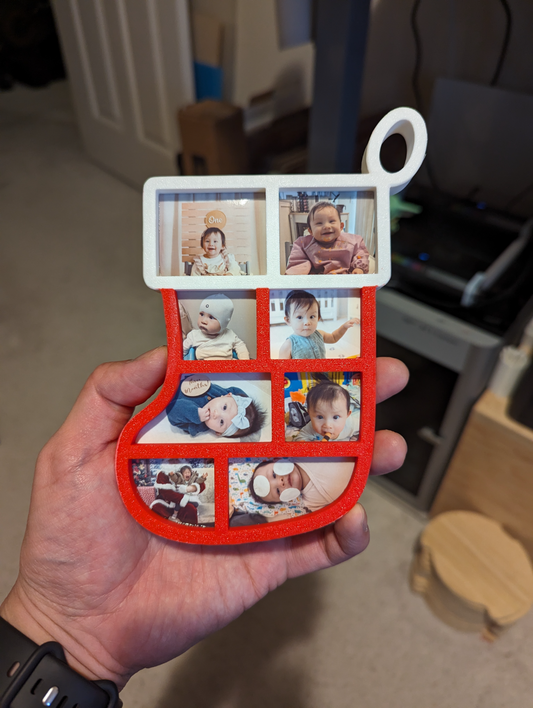 Ornament Ramă Foto Personalizată Ciorap de Crăciun