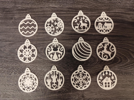 Set 12 Globuri Decorative Crăciun Imprimate 3D